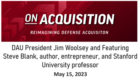 Thumbnail for entry On Acquisition Featuring Steve Blank - 15 May 2023_1