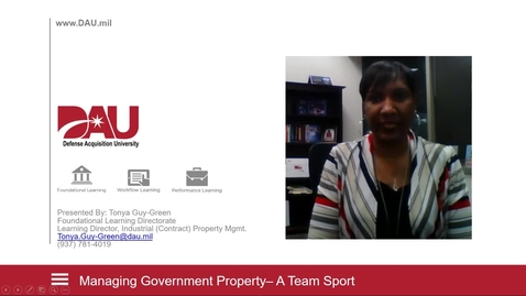 Thumbnail for entry Managing Government Property - A Team Sport