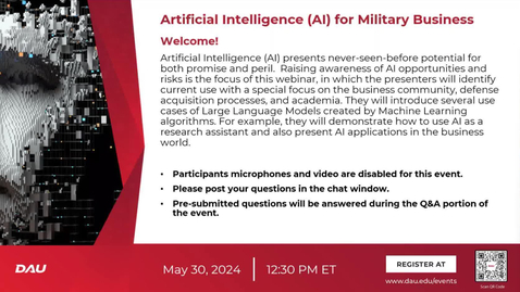 Thumbnail for Artificial Intelligence (AI) for Military Business