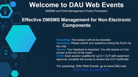 Thumbnail for Effective DMSMS Management for Non-Electronic Components 8.21.25