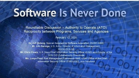 Thumbnail for entry Adaptive Acquisition Framework: Software Authority to Operate