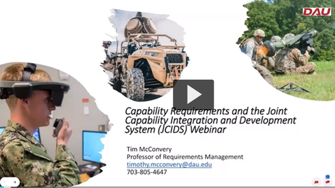 Thumbnail for entry Knowledge we share with Executives Series  Capability Requirements and the JCIDS 6.22.23