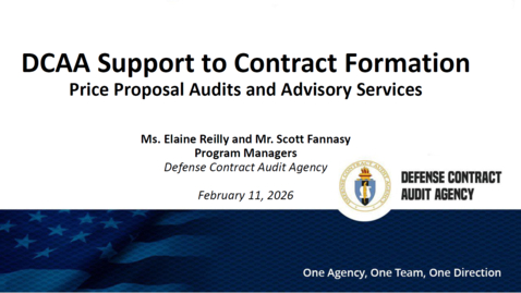 Thumbnail for DCAA Support to Contract Formation — Price Proposal Audits and Advisory Services