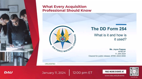 Thumbnail for entry DD Form 254: What Every Acquisition Professional Should Know Webinar