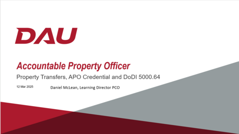 Thumbnail for Government Property Matters (Office Hours) - Accountable Property Officer 3.12.2025