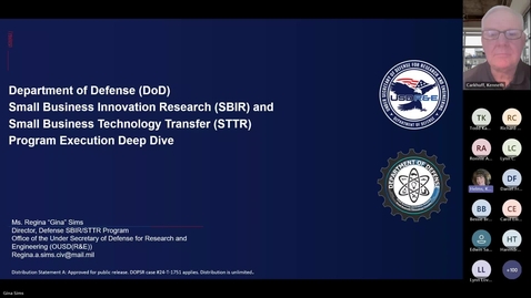 Thumbnail for Small Business Webinar -- SBIR  STTR-20240828