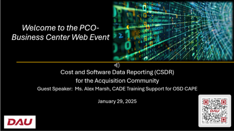 Thumbnail for Cost and Software Data Reporting (CSDR) for the Acquisition Community