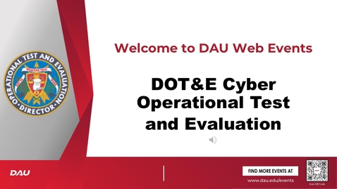 Thumbnail for DOT&amp;E Cyber Operational T and E