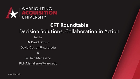 Thumbnail for Decision Solutions: Collaboration in Action - CFT Roundtable 04/13/2026