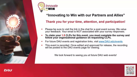 Thumbnail for entry Innovating To Win With Our Partners and Allies