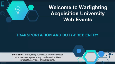 Thumbnail for Transportation and Duty-Free Entry