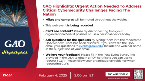Thumbnail for GAO Highlights: Urgent Action Needed to Address Critical Cybersecurity Challenges Facing the Nation