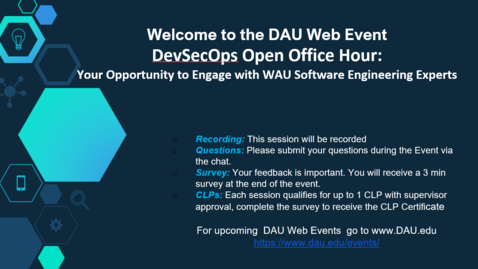 Thumbnail for Dev Sec Ops Open Office Hour: Your Opportunity to Engage with DAU Software Engineering Experts