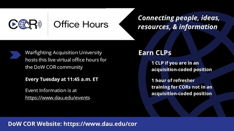 Thumbnail for Improving follow-on contracts - COR Office Hours 12/09/2025
