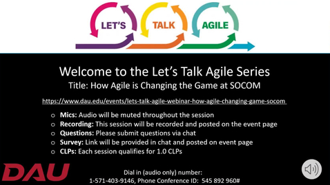 Thumbnail for Lets Talk Agile Webinar  How Agile is Changing the Game at SOCOM