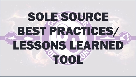 Thumbnail for Sole Source Best Practices/Lessons Learned Tool
