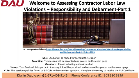 Thumbnail for Assessing Contractor Labor Law Violations  Responsibility and Debarment Part 1