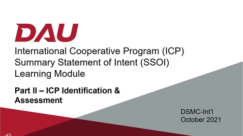 Thumbnail for entry ICP SSOI Learning Module -- Part II-- ICP Identification &amp; Assessment