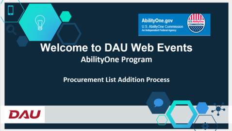 Thumbnail for AbilityOne Program, Procurement List Addition Process