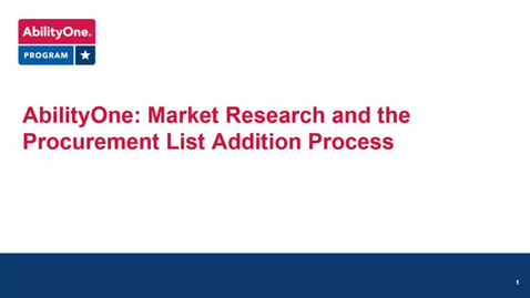 Thumbnail for AbilityOne Market Research and AbilityOne Procurement List Addition Process - 20230810_182130-Meeting Recording