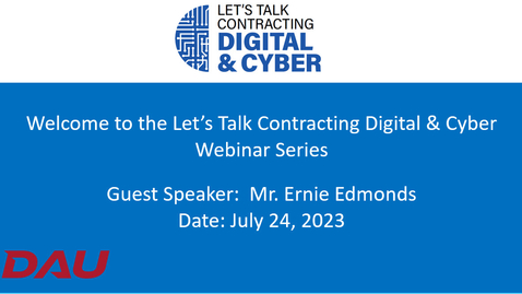 Thumbnail for Lets Talk Contracting Digital and Cyber - Cloud Computing Services Video July 24 2023