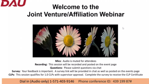 Thumbnail for Small Business Webinar -- Joint Venture  Affiliation-20240918