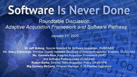 Thumbnail for Adaptive Acquisition Framework: Software Pathway Round Table