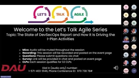 Thumbnail for Let’s Talk Agile  The State of DevSecOps Report and how it is Driving the I-Plan Activities-20250115