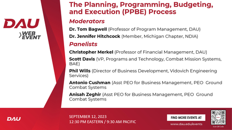 Thumbnail for The Planning, Programming, Budgeting, and Execution (PPBE) Process webinar