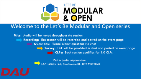 Thumbnail for entry Let’s Be Modular and Open Webinar – The Partnership of MOSA and IP Rights, Now and in the Future-20221208