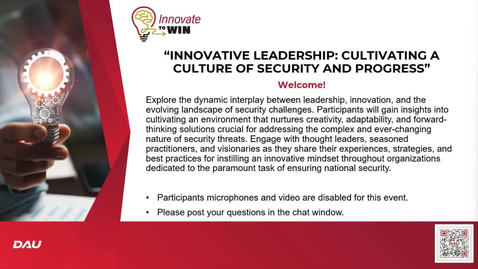 Thumbnail for entry Innovate to Win -  Innovative Leadership Cultivating a Culture of Security and Progress