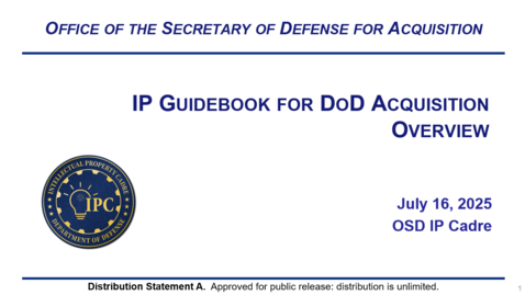Thumbnail for IP Guidebook for DoD Acquisitions