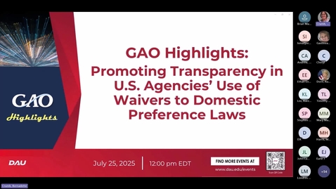 Thumbnail for GAO Highlights: Promoting Transparency in US Agencies' Use of Waivers to Domestic Preference Laws