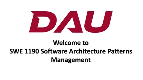 Thumbnail for SWE 1190 Software Architecture Patterns Management