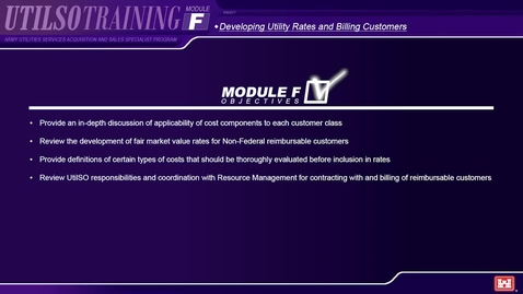Thumbnail for Module F1 Army Utilities Services Acquisition and Sales Specialist (UTILSO) Program