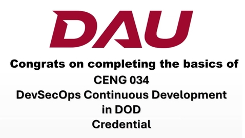Thumbnail for CENG 034 DevSecOps Continuous Development in the DoD SUMMARY