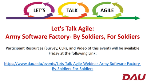 Thumbnail for entry Let's Talk Agile -- Army Software Factory Final