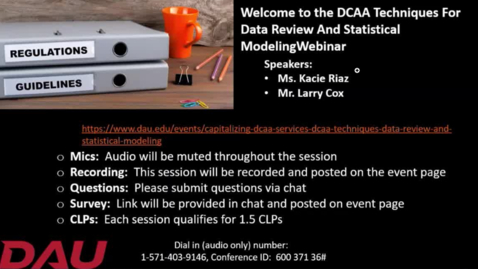 Thumbnail for Capitalizing On DCAA Services – DCAA Techniques For Data Review and Statistical Modeling