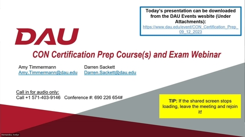 Thumbnail for entry CON Certification Prep Course(s) and Exam Webinar 09/12/2023