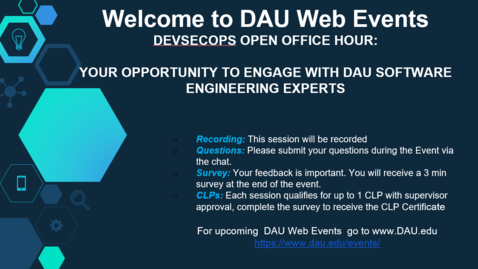 Thumbnail for DevSecOps Open Office Hour: Your Opportunity to Engage with DAU Software Engineering Experts