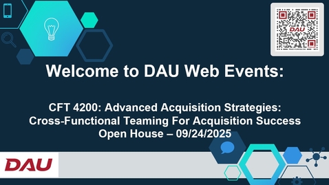Thumbnail for CFT 4200: Advanced Acquisition Strategies: Cross-Functional Teaming For Acquisition Success Open House 9/24/2025
