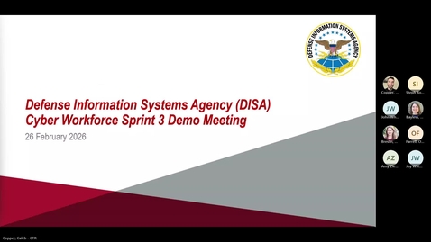 Thumbnail for DISA 8140 O&amp;M Project Weekly Meeting: Sprint 3 Continued (2/26/2026)