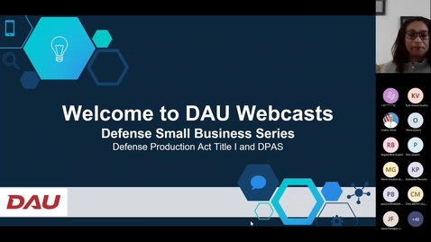 Thumbnail for Defense Small Business Series Defense Production Act Title I and DPAS 10.20.21