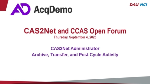 Thumbnail for Archive, Transfer, and Post Cycle Activity in CAS2Net 9/4/25