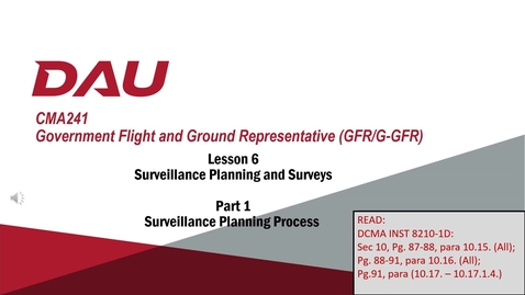 Thumbnail for 7A. CMA241V, Lesson 7, Part 1, Surveillance