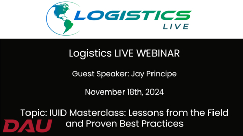 Thumbnail for Logistics Live IUID Masterclass Lessons from the Field and Proven Best Practices-20241118