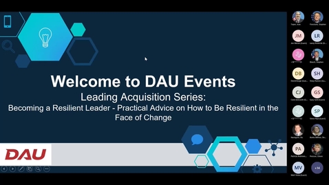 Thumbnail for entry Leading Acquisition Series Becoming a Resilient Leader Practical Advice on How to Be Resilient in the Face of Change 12.1.21