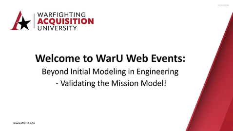 Thumbnail for Beyond Initial Modeling in Engineering - Validating the Mission Model