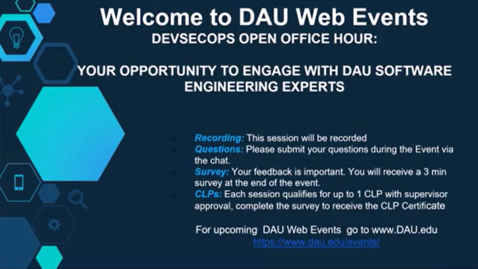 Thumbnail for DevSecOps Open Office Hour Engage with DAU Software Engineering Experts 9.4.25