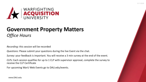 Thumbnail for Government Property Matters